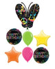 Butterfly Rock Birthday Balloons Bouquet with Helium and Weight