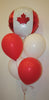 Canada Day Maple Leaf Balloon Bouquet of 5 with Helium and Weight