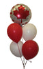 Canada Day Red Maple Leaf  Balloon Bouquet of 5 with Helium and Weight