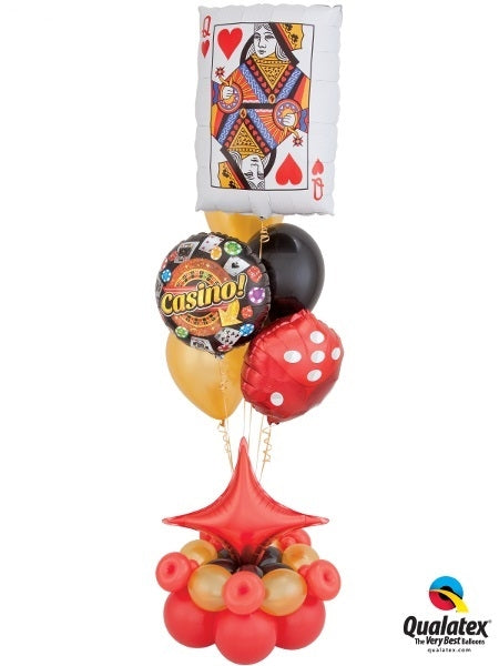 Casino Balloon Bouquet Stand Up with Helium