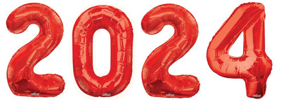 Chinese New Year 2024 Jumbo Red Number Balloons with Helium Weight