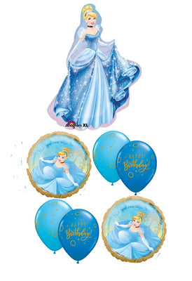 Cinderlla Once Upon A Time Birthday Balloon Bouquet with Helium Weight