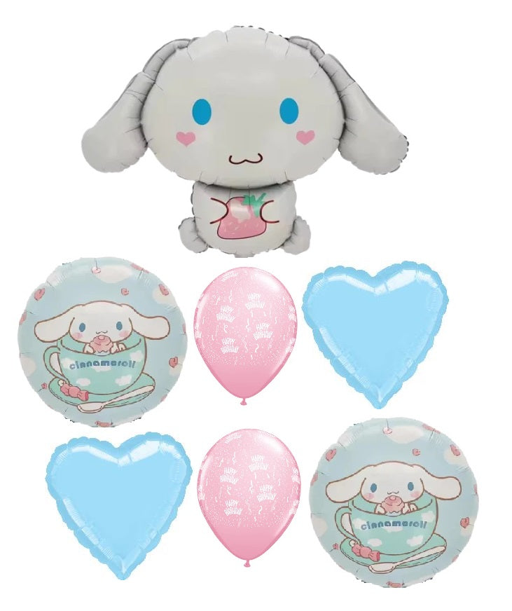 Cinnamoroll Birthday Balloons Bouquet with Helium and Weight