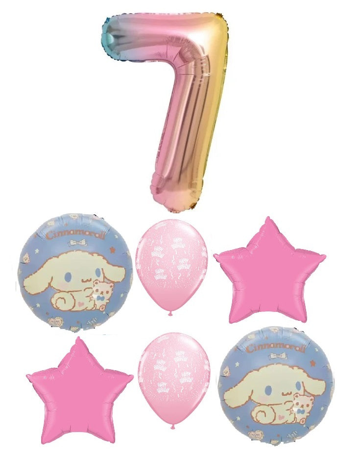 Cinnamoroll Birthday Pick An Age Rainbow Number Balloons Bouquet