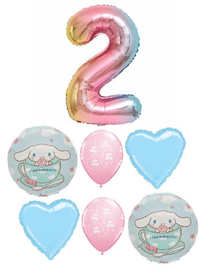 Cinnamoroll Birthday Pick An Age Rainbow Number Balloons Bouquet