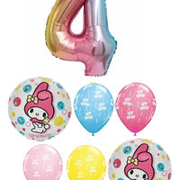 Cinnamoroll My Melony Pick Age Rainbow Birthday Balloons Bouquet