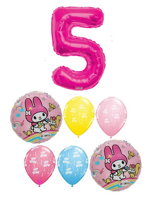 Cinnamoroll My Melody Pick Age Pink Number Birhtday Balloons Bouquet