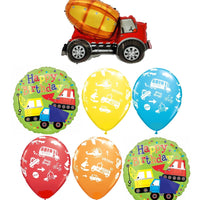 Construction Cement Truck Happy Birthday Balloon Bouquet Helium Weight