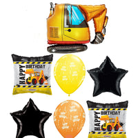 Construction Excavator Truck Balloons Happy Birthday Balloon Helium Weight