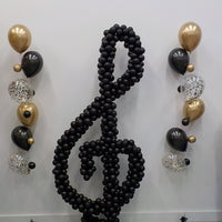 Music Treble Clef Musical Note Balloon Column Sculputre Balloons Lines