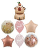 Cute Capybara Birthday Balloons Bouquet with Helium and Weight