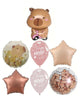 Cute Capybara Pink Bicycle Birthday Balloons Bouquet with Weight