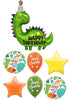 Dinosaur Dino Birthday Balloons Boquuet with Helium Weight