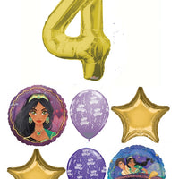 Disney Princess Jasmine Gold Numbier Pick Age Birthday Balloon Bouquet