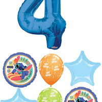 Disney Stitch Birthday Pick An Age Blue Number Balloon Bouquet
