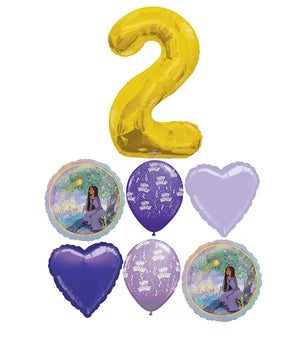 Disney Wish Birthday Gold Number Pick An Age Hearts Balloon Bouquet