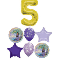 Disney Wish Birthday Gold Number Pick An Age StarS Balloon Bouquet