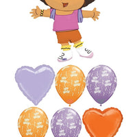 Dora The Explorer Birthday Balloon Bouquet with Helium Weight