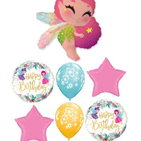 Fairy Happy Birthday Fairies Flowers Balloons Bouquet Helium Weight