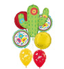 Fiesta Cactus Balloons Bouquet with Helium and Weight