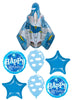 Fighter Jet Airplane Birthday Balloons Bouquet with Helium and Weight