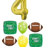 Football Game Time Birthday Pick An Age Gold Number Balloon Bouquet