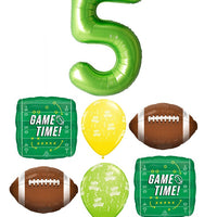 Football Game Time Birthday Pick An Age Green Number Balloon Boqueut