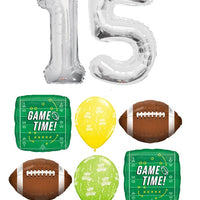 Football Game Time Birthday Pick An Age Silver Number Balloon Bouquet