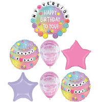 Friendship Happy Birthday Balloons Bouquet with Helium and Weight