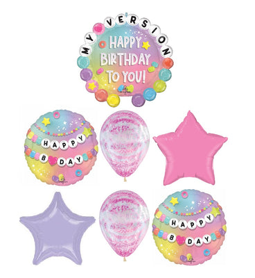 Friendship Happy Birthday Balloons Bouquet with Helium and Weight