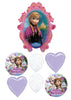 Frozen Anna Elsa Happy Birthday Balloons Bouquet with Helium Weight