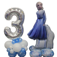 Frozen Elsa Airloonz Pick Age Silver Number Birthday Balloons Stand Up