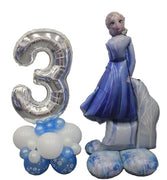 Frozen Elsa Airloonz Pick Age Silver Number Birthday Balloons Stand Up