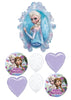 Frozen Elsa Anna Happy Birthday Balloons Bouquet with Helium Weight
