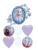 Frozen 2 Elsa Hearts Birthday Balloon Bouquet with Helium Weight