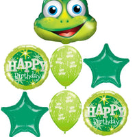 Funny Frog Birthday Balloons Bouquet with Helium and Weight