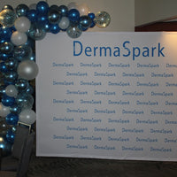 Corporate Events Garland Balloon Arch Blue Confetti White