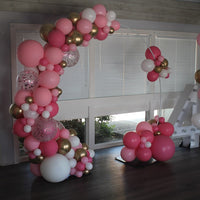 Half Circle Garland Balloon Arch Pinks Confetti Clusters Bouquet Lines