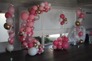 Half Circle Garland Balloon Arch Pinks Confetti Clusters Bouquet Lines