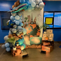 Airplane Jet Clouds World Travel Garland Balloon Arch