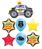 Get Well Trooper Badge Police Car Balloon Bouquet with Helium Weight