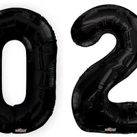Graduation Black Numbers 2024 Foil Balloons with Helium and Weight