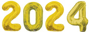 Graduation Jumbo Gold Number 2024 Balloons with Helium and Weight