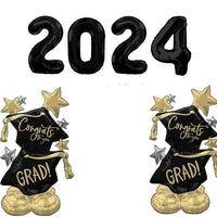 Graduation Black Numbers 2024 Congrats Grad Star Airloonz Balloons