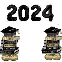 Graduation Black Numbers 2024 Congrats Grad Books Airloonz Balloons
