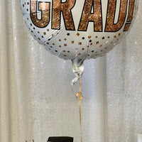 Graduation Plush Brown Bear Rose Fowers Congrats Grad Balloon Helium Weight