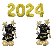 Graduation Gold Numbers 2024 Congrats Grad Star Clusters Airloonz Balloons