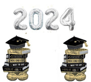 Graduation Silver Numbers 2024 Congrats Grad Books Airloonz Balloons