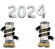 Graduation Silver Numbers 2024 Diploma Airloonz Balloons