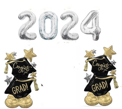 Graduation Silver Numers 2024 Congrats Grad Star Airloonz Balloons